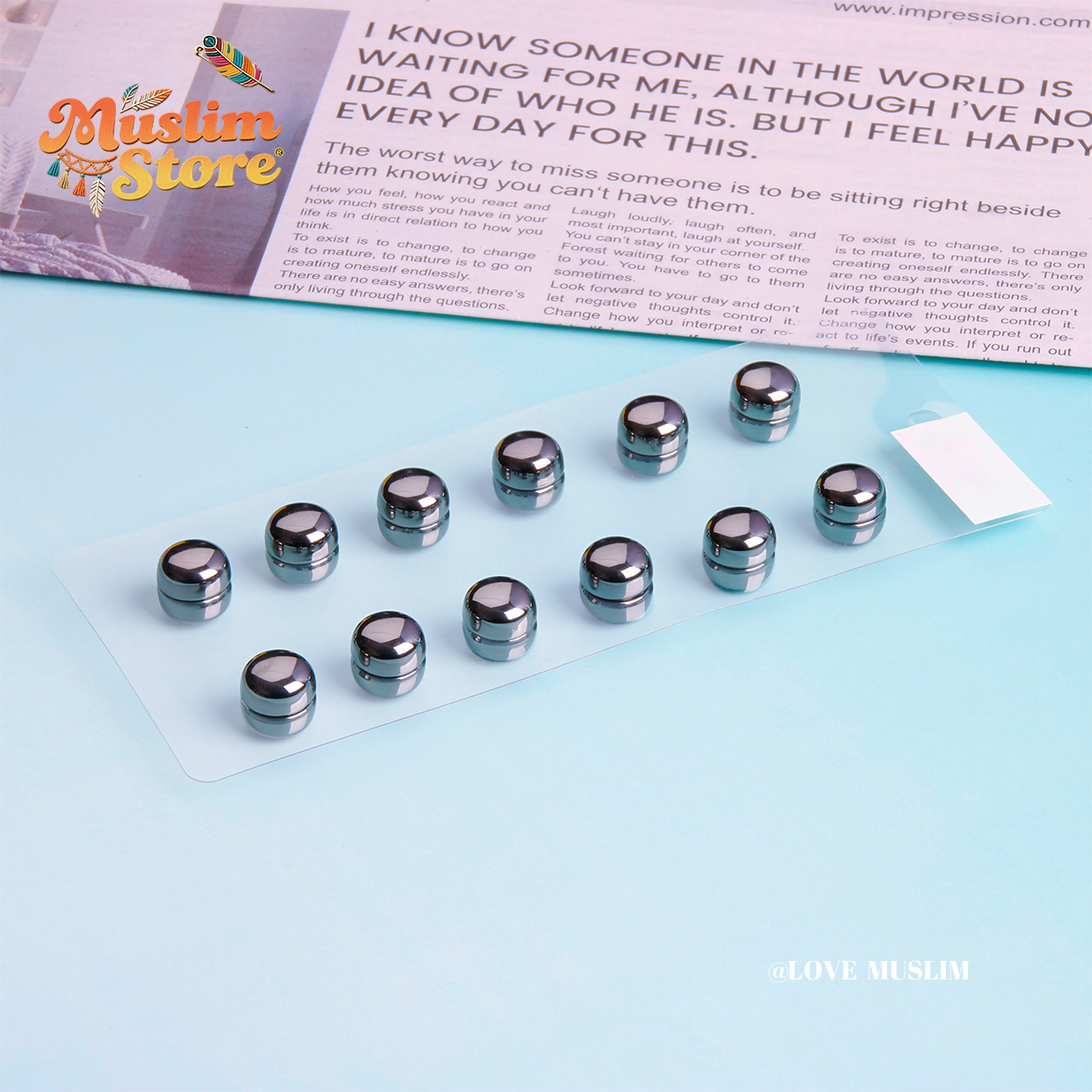 Cross-border B2B, hot selling special supply, scarf buckle, magnetic buckle, magnetic suction buckle, simple ladies, headscarf fixed buckle, boutique warm color, daily versatile, pictures and samples, customizable LOGO, Muslim magnetic buckle