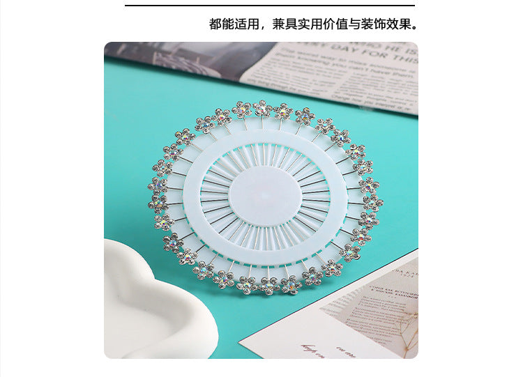 Cross-border B2B wholesale, flower headscarf positioning pins, hijab pins, elegant and exquisite, women's clothing matching, Muslim fixed needle long needle