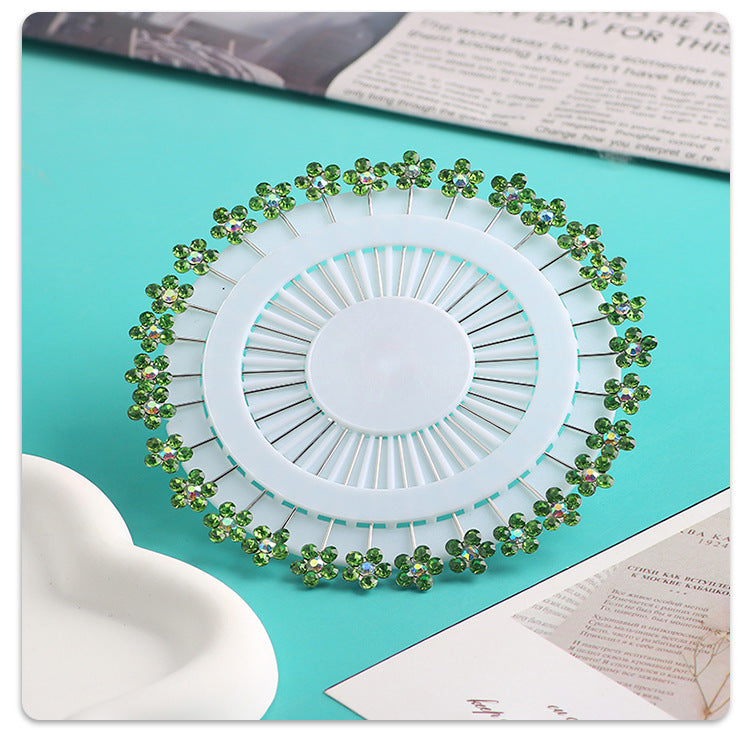Cross-border B2B wholesale, flower headscarf positioning pins, hijab pins, elegant and exquisite, women's clothing matching, Muslim fixed needle long needle