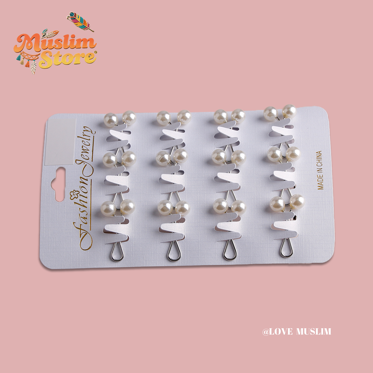 Cross-border B2B wholesale, headscarf pins, convenient accessories, multi-color, clothing accessories, women's simple, U-shaped pearl pins, fixing clips, Muslim pins