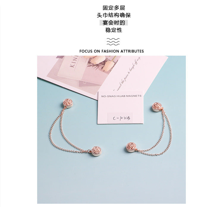 Cross-border hot-selling anti-exposure seamless strong magnetic cufflinks accessories sleeve fixed buckle T-shirt hem trouser legs without sewing