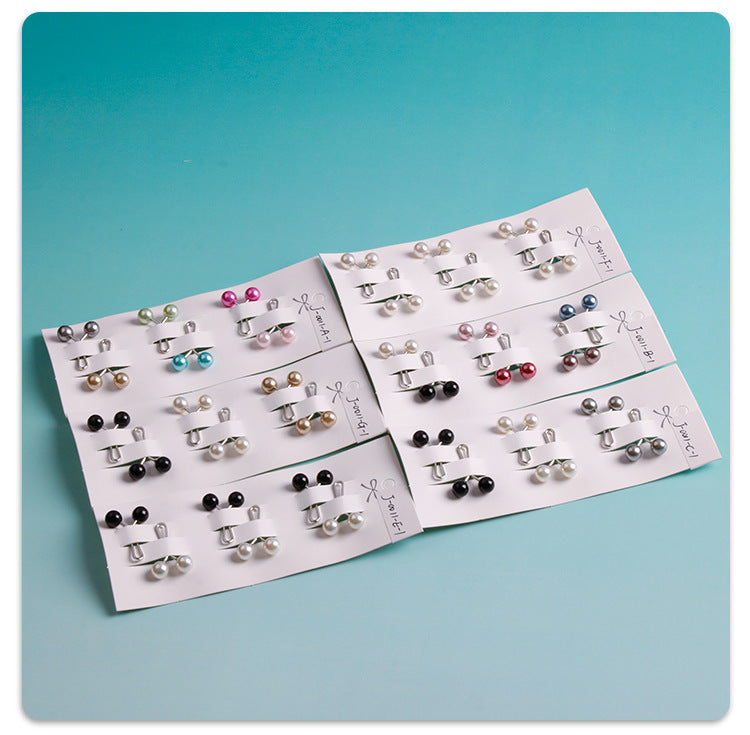 Cross-border B2B, wholesale, headscarf pins, ladies scarf pins, resin + iron, travel size, fixed buckle, Korean style, pearl fashion, simple and versatile, scarf pins, Muslim pins