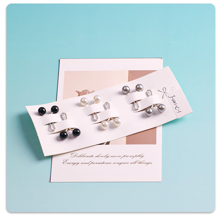 Cross-border B2B, wholesale, headscarf pins, ladies scarf pins, resin + iron, travel size, fixed buckle, Korean style, pearl fashion, simple and versatile, scarf pins, Muslim pins