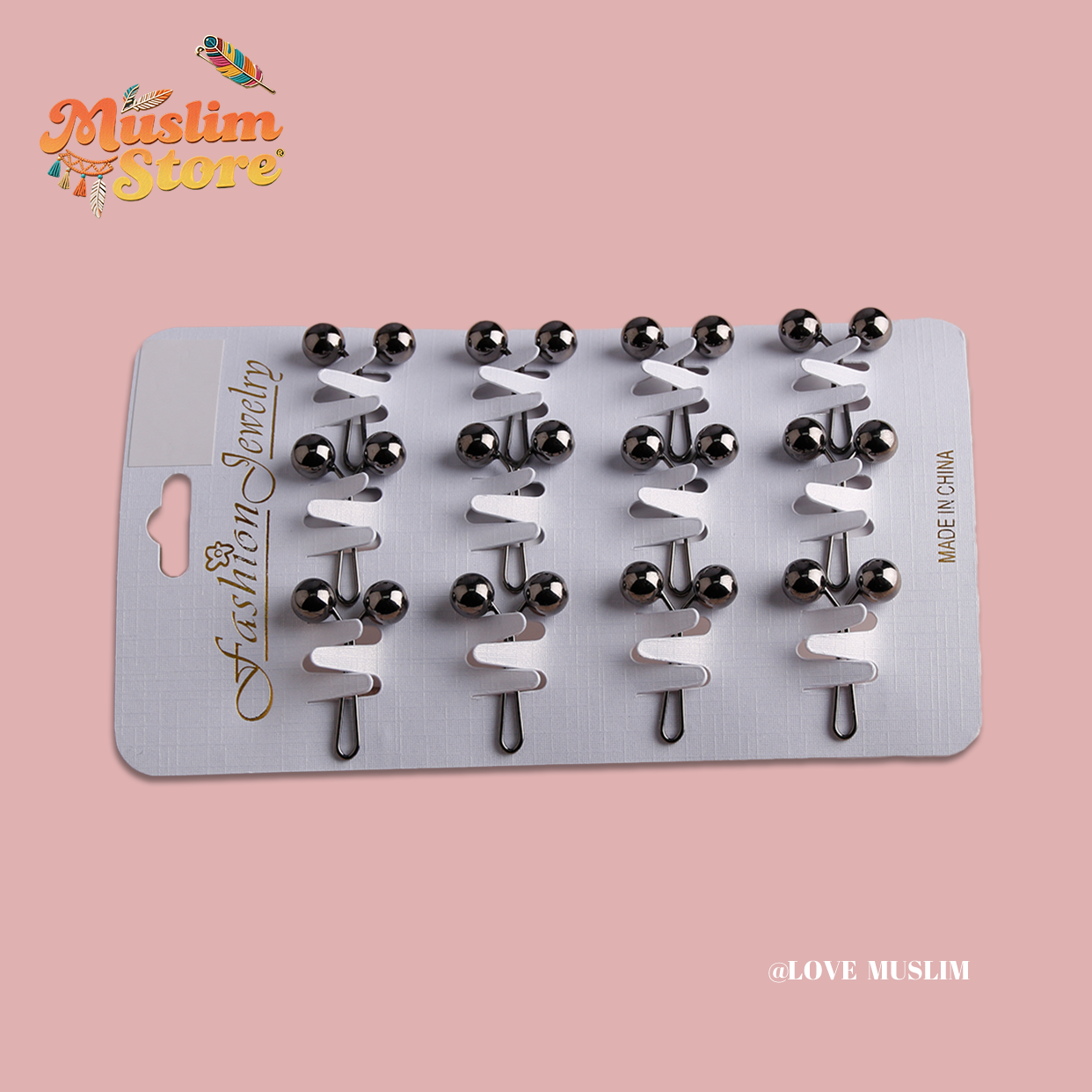 Cross-border B2B wholesale, headscarf pins, convenient accessories, multi-color, clothing accessories, women's simple, U-shaped pearl pins, fixing clips, Muslim pins