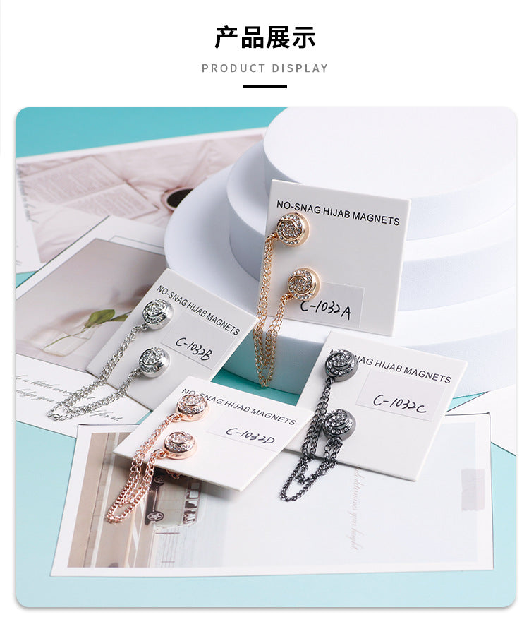 Cross-border hot-selling anti-exposure seamless strong magnetic cufflinks accessories sleeve fixed buckle T-shirt hem trouser legs without sewing