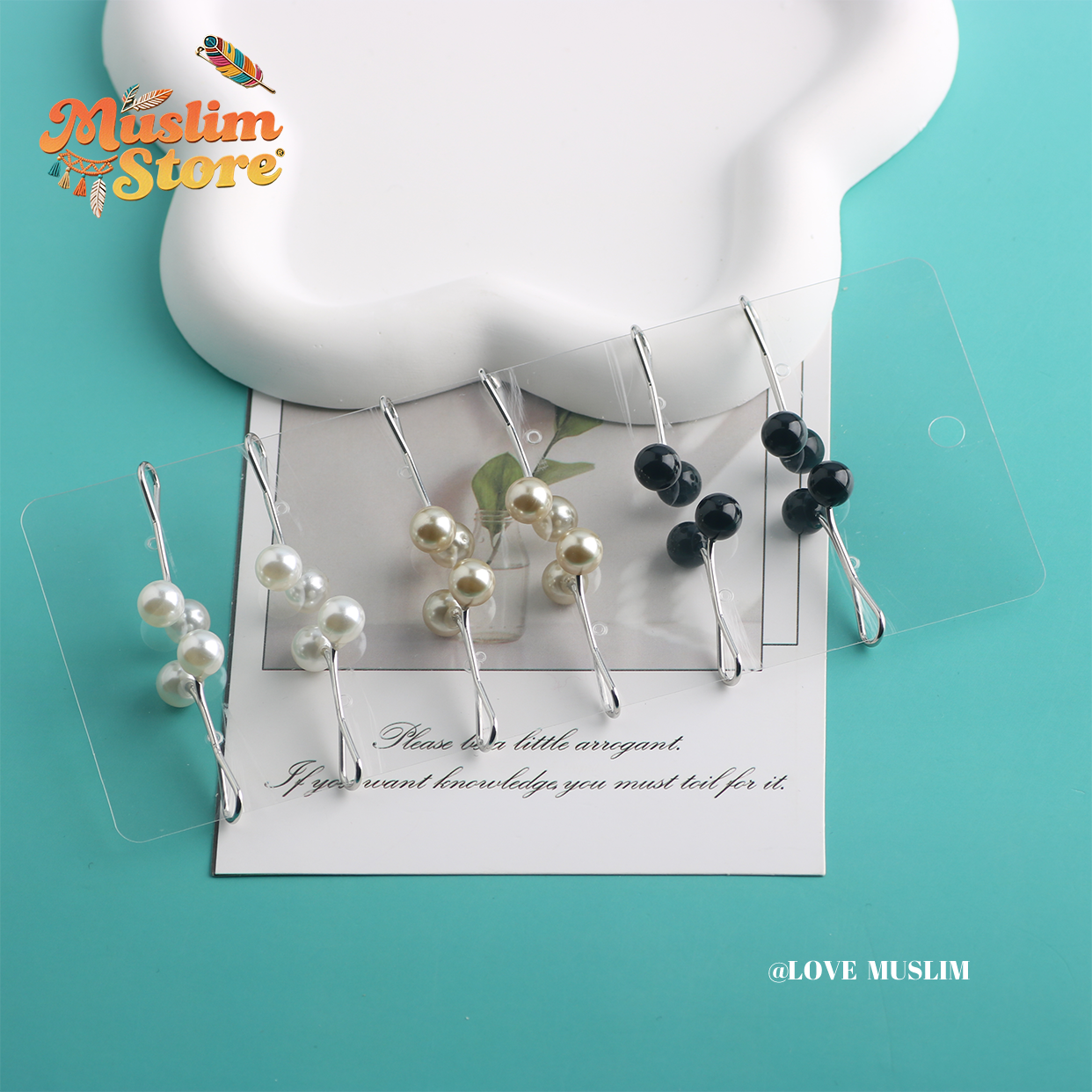 Wholesale, Bulk, Custom, Pin Supplies, Cross-border Special Supply Pearls Convenient to Wear Fashion U-shaped Clip Women's Pearl Brooch Simple Fashion Clothing Pearl Clip