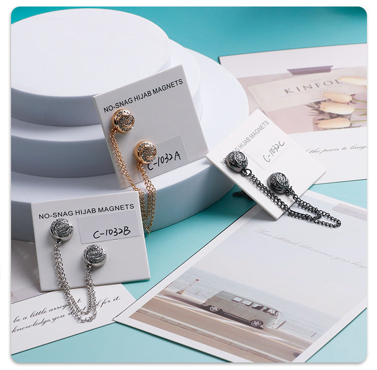 Cross-border hot-selling anti-exposure seamless strong magnetic cufflinks accessories sleeve fixed buckle T-shirt hem trouser legs without sewing