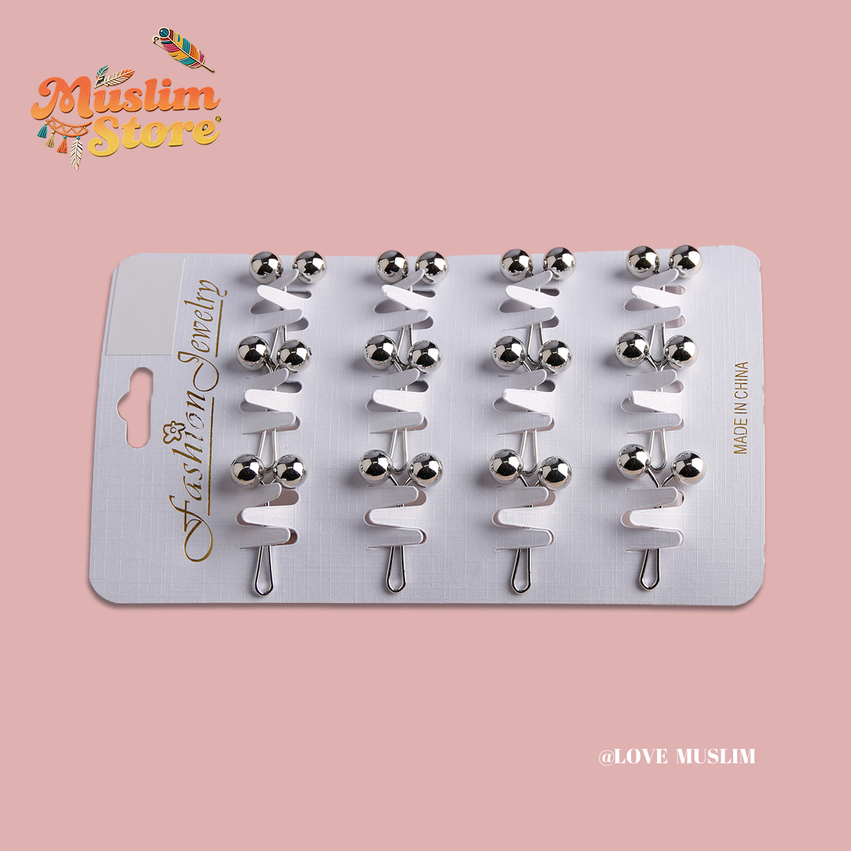 Cross-border B2B wholesale, headscarf pins, convenient accessories, multi-color, clothing accessories, women's simple, U-shaped pearl pins, fixing clips, Muslim pins