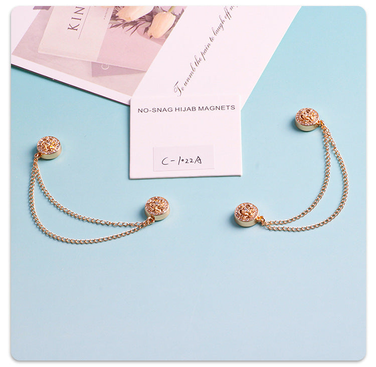 Cross-border hot-selling anti-exposure seamless strong magnetic cufflinks accessories sleeve fixed buckle T-shirt hem trouser legs without sewing