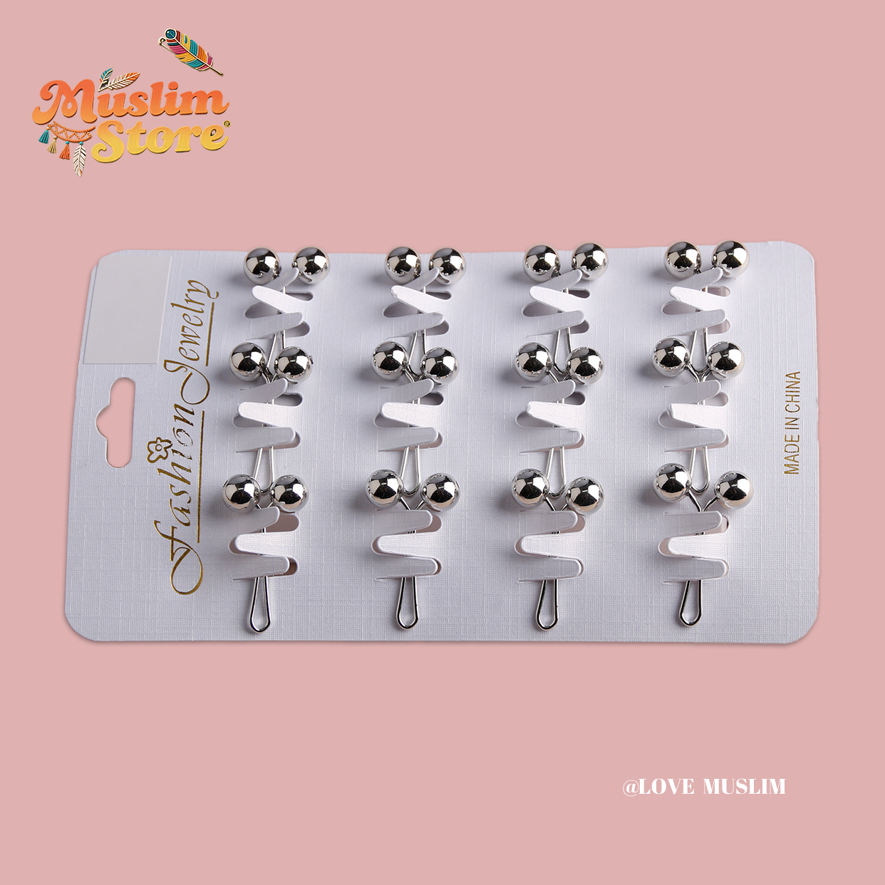 Cross-border B2B wholesale, headscarf pins, convenient accessories, multi-color, clothing accessories, women's simple, U-shaped pearl pins, fixing clips, Muslim pins