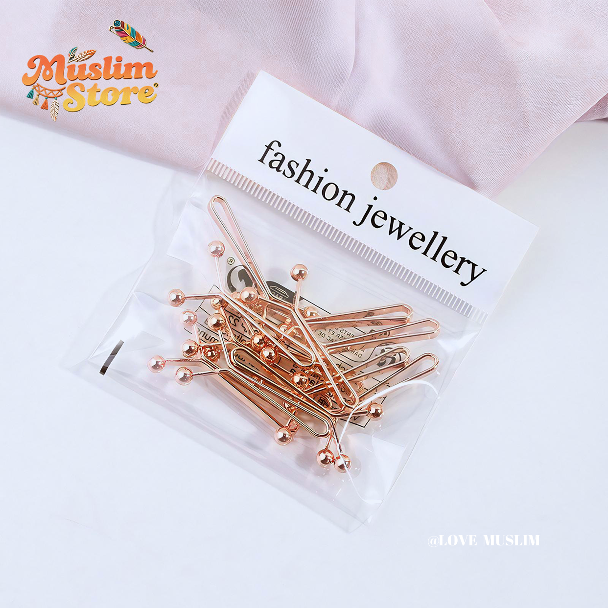12pcs/pack Metal headscarf pins, for Muslim ladies, headscarf decoration and fixing, no harm to the skin, comfortable to wear, headscarf accessories
