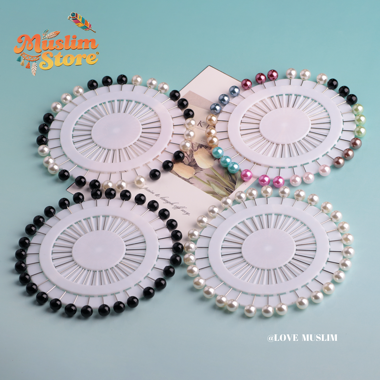 Cross-border B2B wholesale, headscarf bead pins, simple pearls, scarf pins, fashionable round long pins, female veil pins, safe fixing, Muslim positioning bead pins