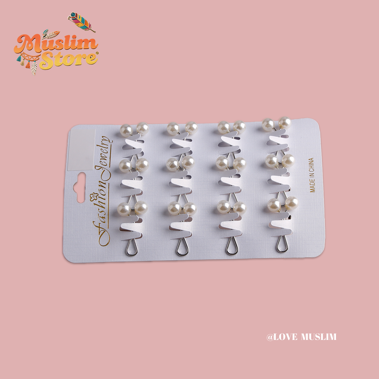 Cross-border B2B wholesale, headscarf pins, convenient accessories, multi-color, clothing accessories, women's simple, U-shaped pearl pins, fixing clips, Muslim pins