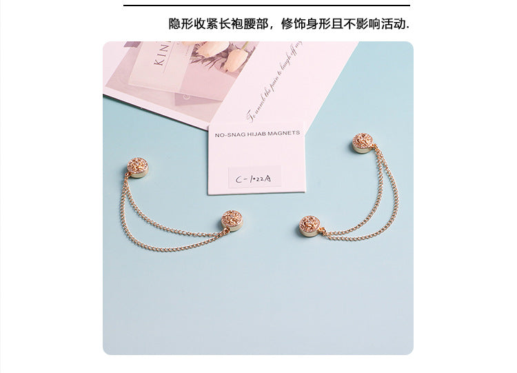Cross-border hot-selling anti-exposure seamless strong magnetic cufflinks accessories sleeve fixed buckle T-shirt hem trouser legs without sewing