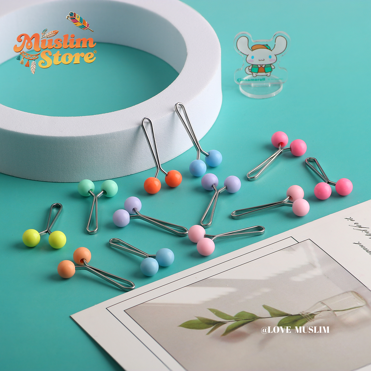 12 units/bag, pins, Muslim headscarf fixing clips, fixed headscarf accessories, multi-color matte models, headscarf anti-shedding artifacts, women's headscarf accessories