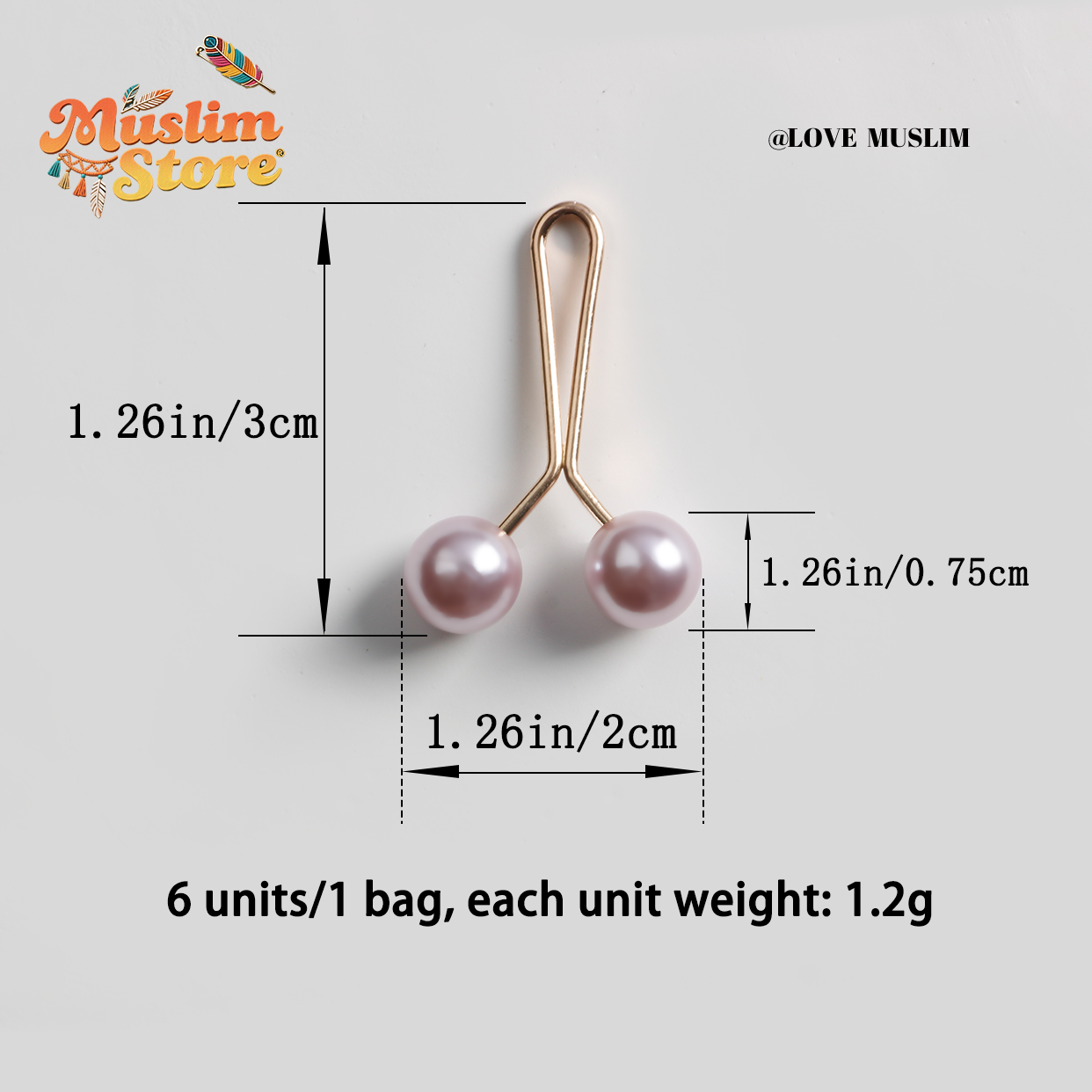 6 units/pack. Resin iron art headscarf pin fixing clip for Muslim women, which is anti-slip, safe, and comfortable to wear without damaging the skin. It's lightweight, convenient, and of excellent quality. It's a classic style headscarf accessory.