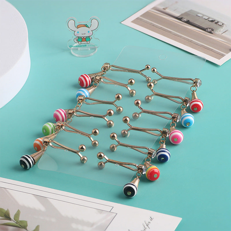 Cross-border B2B wholesale, zebra pattern, headscarf pin, resin + iron material, scarf pin, fixing clip, Muslim pin