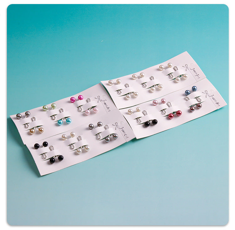 Cross-border B2B, wholesale, headscarf pins, ladies scarf pins, resin + iron, travel size, fixed buckle, Korean style, pearl fashion, simple and versatile, scarf pins, Muslim pins