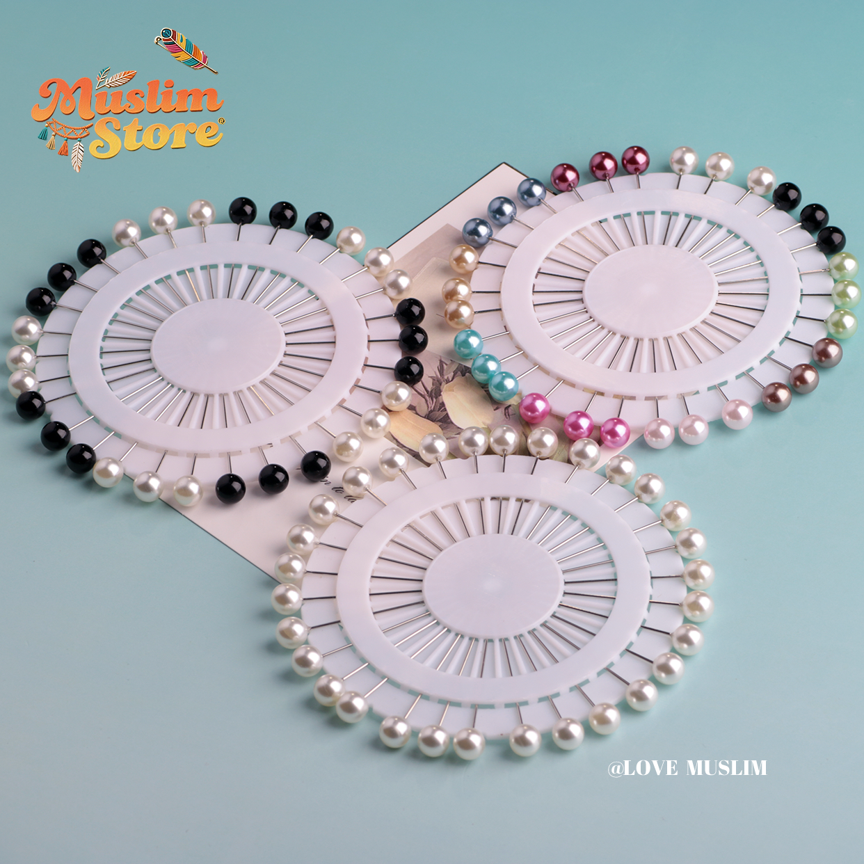 Cross-border B2B wholesale, headscarf bead pins, simple pearls, scarf pins, fashionable round long pins, female veil pins, safe fixing, Muslim positioning bead pins