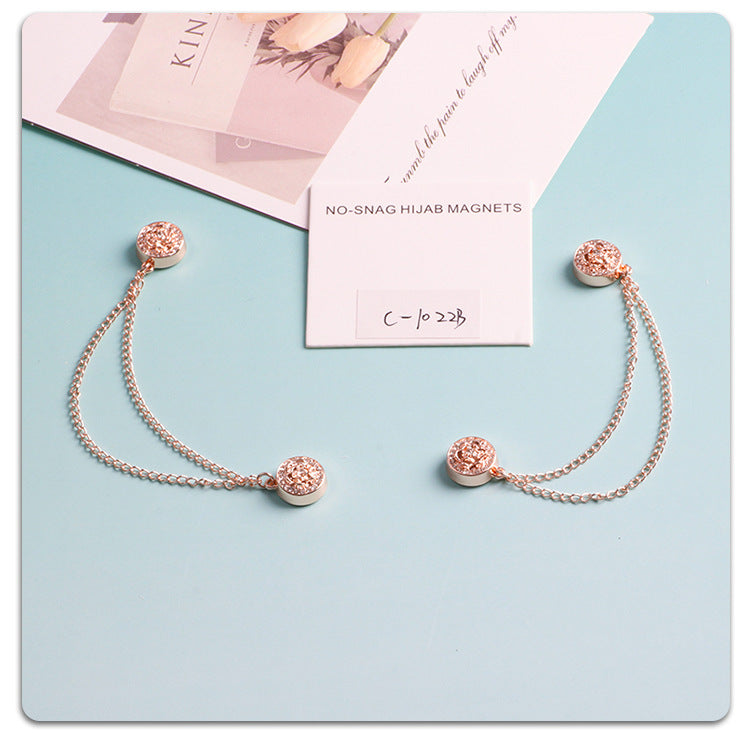 Cross-border hot-selling anti-exposure seamless strong magnetic cufflinks accessories sleeve fixed buckle T-shirt hem trouser legs without sewing