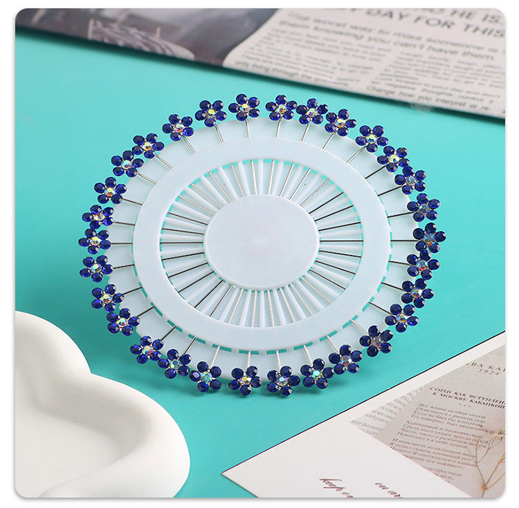 Cross-border B2B wholesale, flower headscarf positioning pins, hijab pins, elegant and exquisite, women's clothing matching, Muslim fixed needle long needle