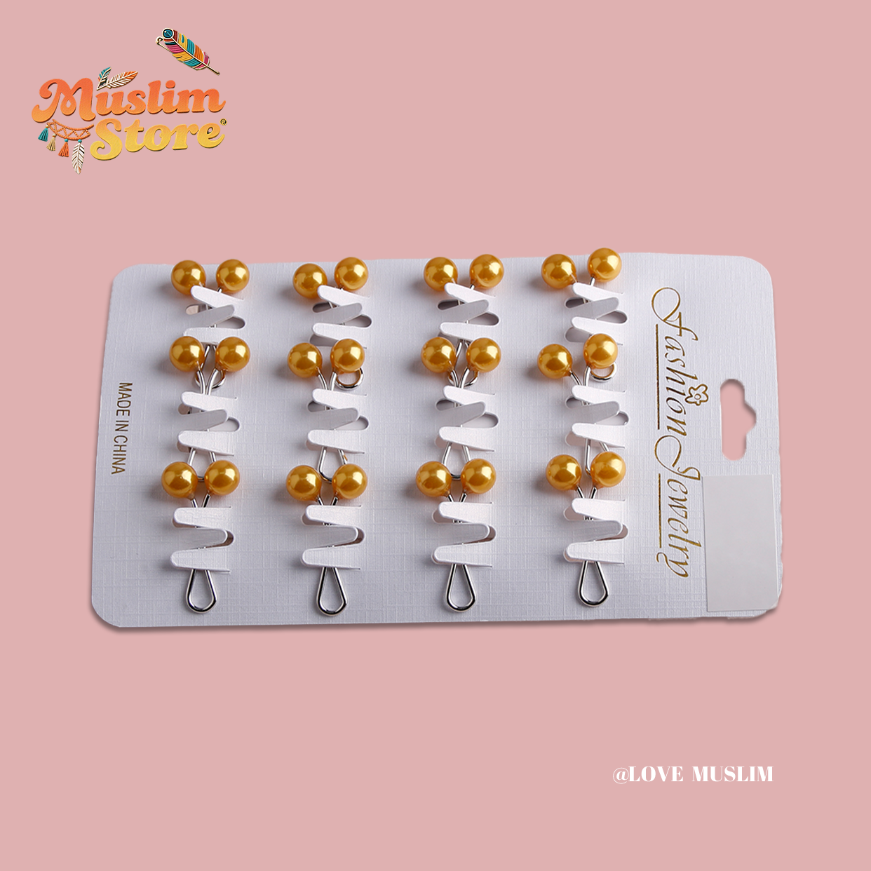Cross-border B2B wholesale, headscarf pins, convenient accessories, multi-color, clothing accessories, women's simple, U-shaped pearl pins, fixing clips, Muslim pins