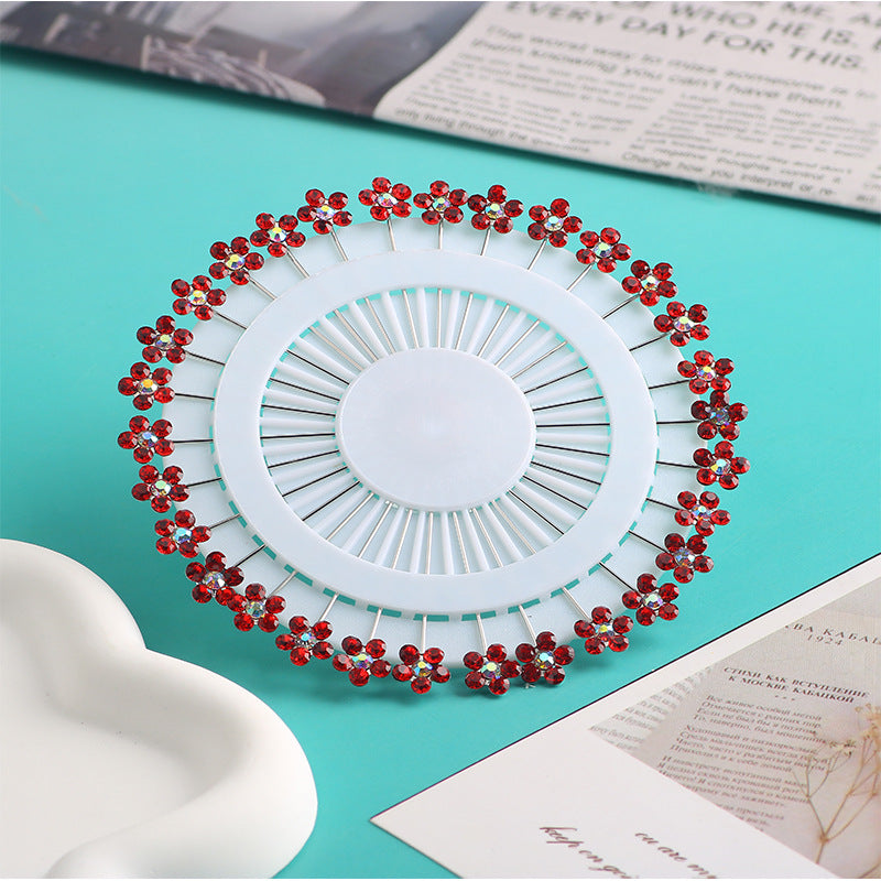 Cross-border B2B wholesale, flower headscarf positioning pins, hijab pins, elegant and exquisite, women's clothing matching, Muslim fixed needle long needle