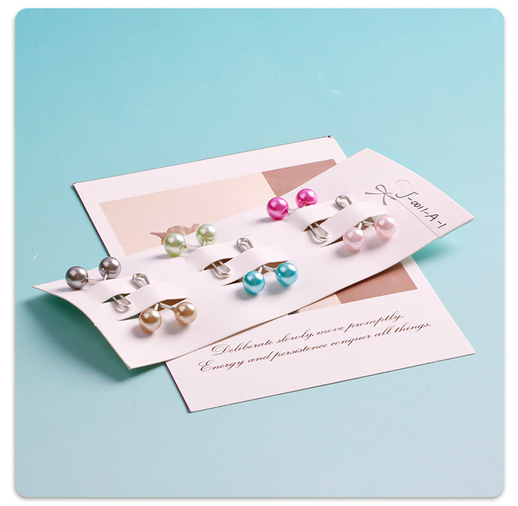 Cross-border B2B, wholesale, headscarf pins, ladies scarf pins, resin + iron, travel size, fixed buckle, Korean style, pearl fashion, simple and versatile, scarf pins, Muslim pins