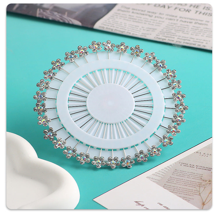 Cross-border B2B wholesale, flower headscarf positioning pins, hijab pins, elegant and exquisite, women's clothing matching, Muslim fixed needle long needle