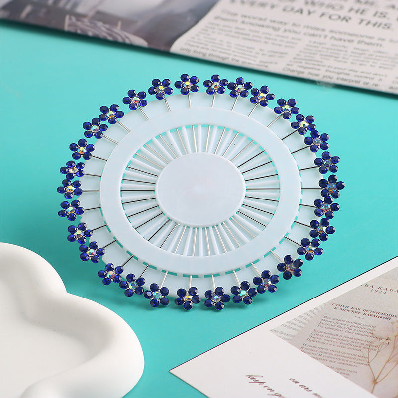 Cross-border B2B wholesale, flower headscarf positioning pins, hijab pins, elegant and exquisite, women's clothing matching, Muslim fixed needle long needle