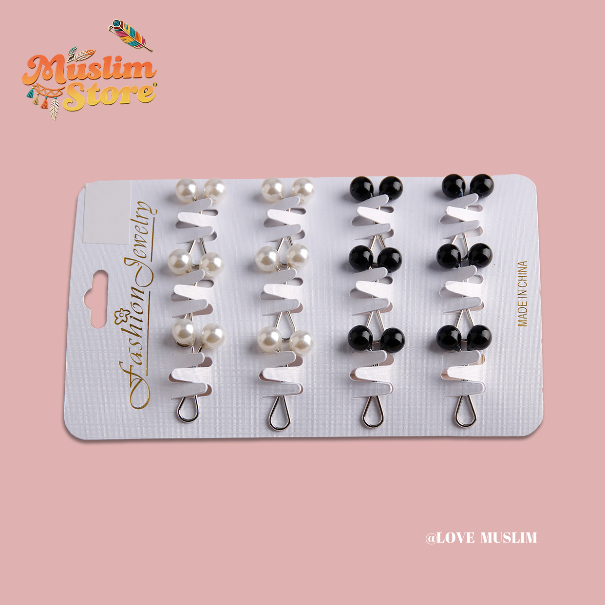 Cross-border B2B wholesale, headscarf pins, convenient accessories, multi-color, clothing accessories, women's simple, U-shaped pearl pins, fixing clips, Muslim pins
