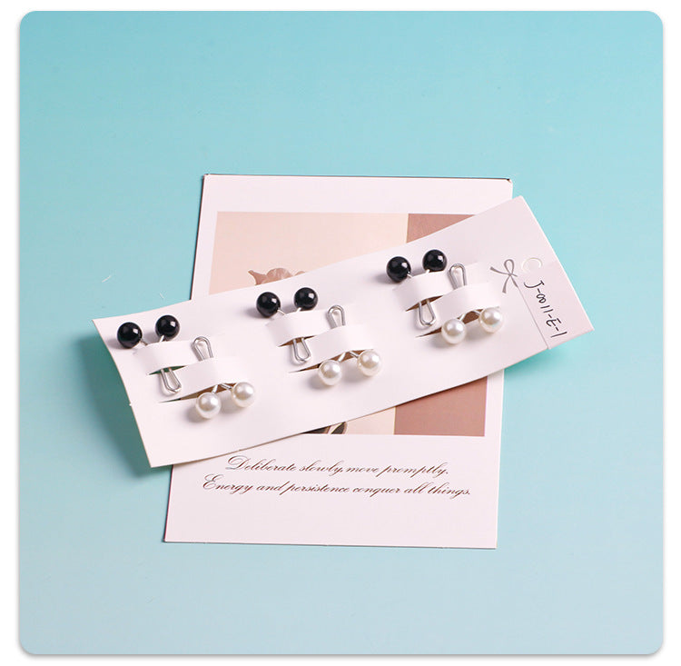 Cross-border B2B, wholesale, headscarf pins, ladies scarf pins, resin + iron, travel size, fixed buckle, Korean style, pearl fashion, simple and versatile, scarf pins, Muslim pins
