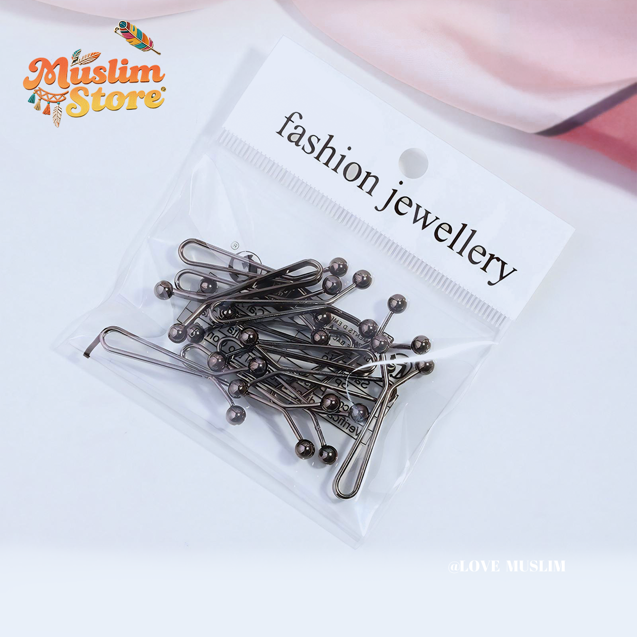 12pcs/pack Metal headscarf pins, for Muslim ladies, headscarf decoration and fixing, no harm to the skin, comfortable to wear, headscarf accessories