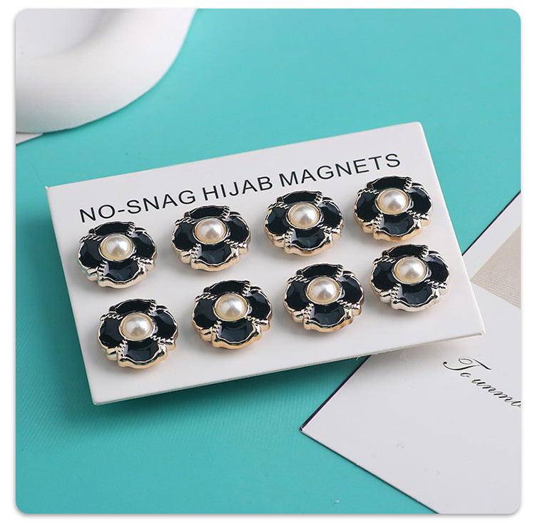 Cross-border B2B wholesale, headscarf magnetic buckle, resin material inlaid with diamonds, versatile clothing, commuter headscarf fixed buckle, simple and elegant, exquisite scarf silk scarf buckle, Muslim magnetic buckle