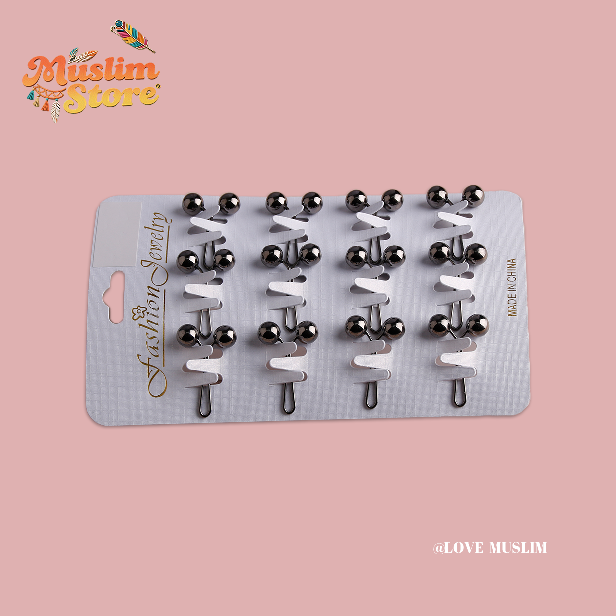 Cross-border B2B wholesale, headscarf pins, convenient accessories, multi-color, clothing accessories, women's simple, U-shaped pearl pins, fixing clips, Muslim pins