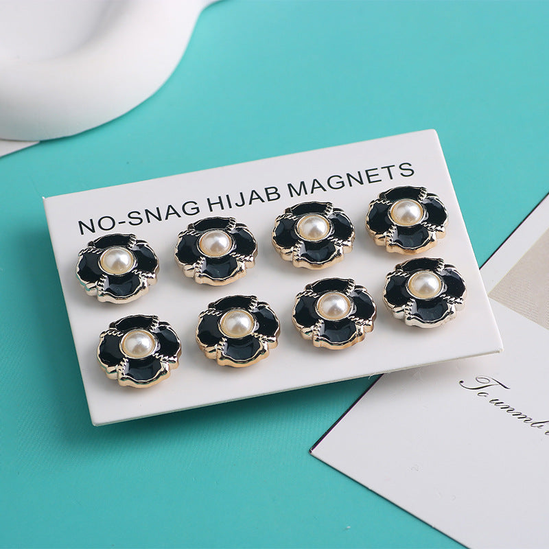 Cross-border B2B wholesale, headscarf magnetic buckle, resin material inlaid with diamonds, versatile clothing, commuter headscarf fixed buckle, simple and elegant, exquisite scarf silk scarf buckle, Muslim magnetic buckle