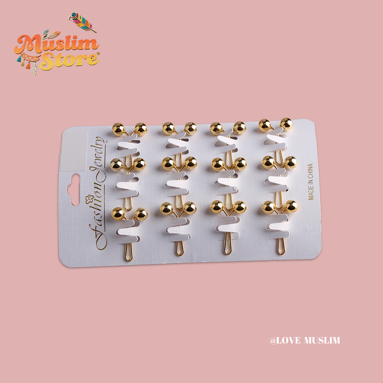 Cross-border B2B wholesale, headscarf pins, convenient accessories, multi-color, clothing accessories, women's simple, U-shaped pearl pins, fixing clips, Muslim pins