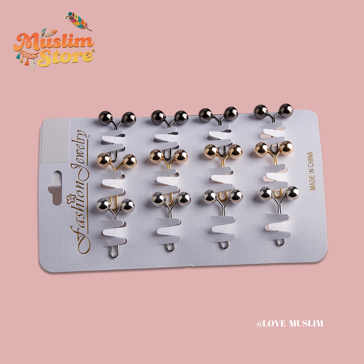 Cross-border B2B wholesale, headscarf pins, convenient accessories, multi-color, clothing accessories, women's simple, U-shaped pearl pins, fixing clips, Muslim pins