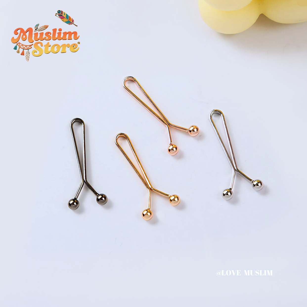 12pcs/pack Metal headscarf pins, for Muslim ladies, headscarf decoration and fixing, no harm to the skin, comfortable to wear, headscarf accessories