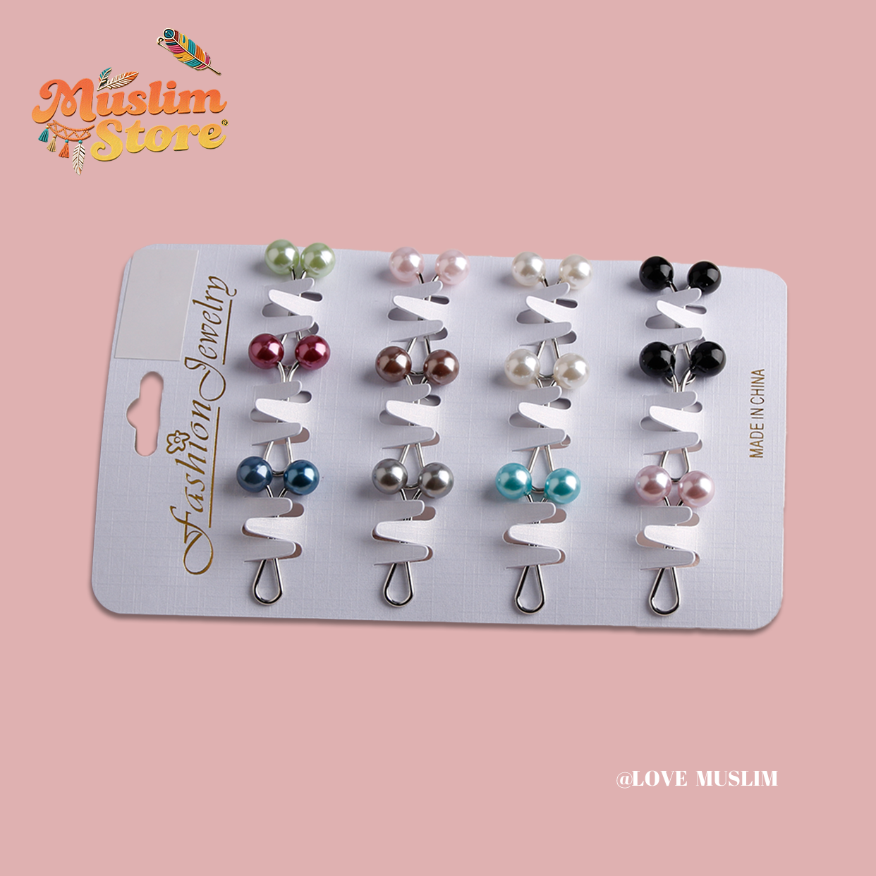 Cross-border B2B wholesale, headscarf pins, convenient accessories, multi-color, clothing accessories, women's simple, U-shaped pearl pins, fixing clips, Muslim pins