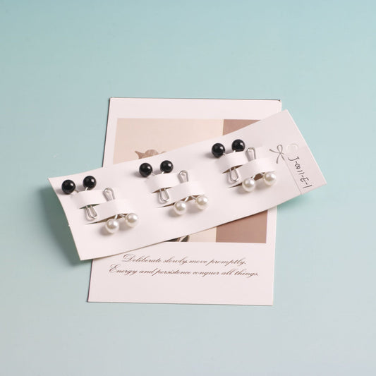 Cross-border B2B, wholesale, headscarf pins, ladies scarf pins, resin + iron, travel size, fixed buckle, Korean style, pearl fashion, simple and versatile, scarf pins, Muslim pins