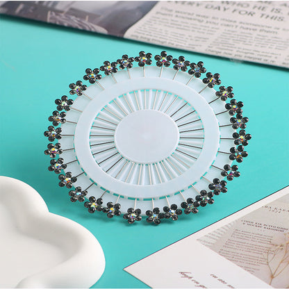 Cross-border B2B wholesale, flower headscarf positioning pins, hijab pins, elegant and exquisite, women's clothing matching, Muslim fixed needle long needle