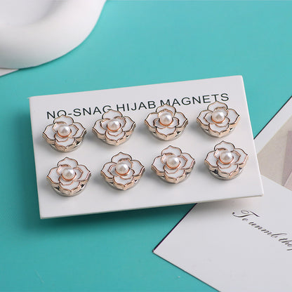 Cross-border B2B wholesale, headscarf magnetic buckle, resin material inlaid with diamonds, versatile clothing, commuter headscarf fixed buckle, simple and elegant, exquisite scarf silk scarf buckle, Muslim magnetic buckle