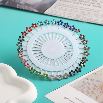Cross-border B2B wholesale, flower headscarf positioning pins, hijab pins, elegant and exquisite, women's clothing matching, Muslim fixed needle long needle