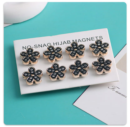 Cross-border B2B wholesale, headscarf magnetic buckle, resin material inlaid with diamonds, versatile clothing, commuter headscarf fixed buckle, simple and elegant, exquisite scarf silk scarf buckle, Muslim magnetic buckle