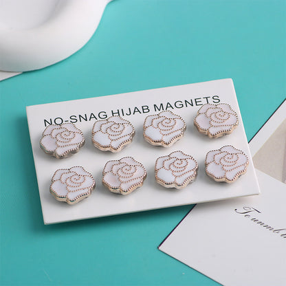 Cross-border B2B wholesale, headscarf magnetic buckle, resin material inlaid with diamonds, versatile clothing, commuter headscarf fixed buckle, simple and elegant, exquisite scarf silk scarf buckle, Muslim magnetic buckle