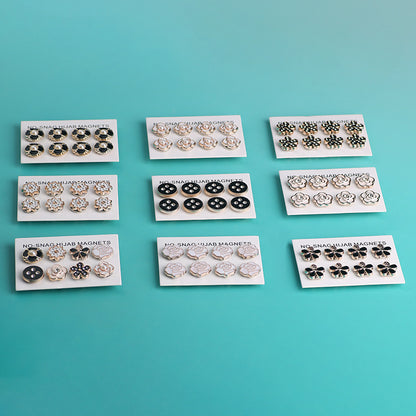 Cross-border B2B wholesale, headscarf magnetic buckle, resin material inlaid with diamonds, versatile clothing, commuter headscarf fixed buckle, simple and elegant, exquisite scarf silk scarf buckle, Muslim magnetic buckle