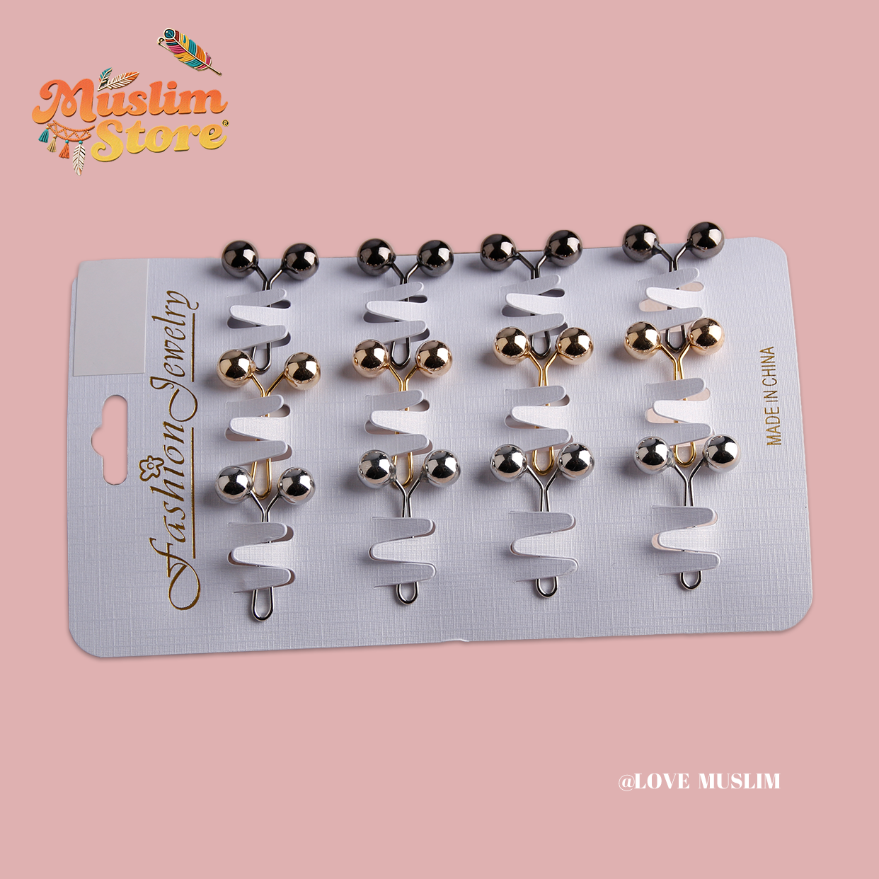 Cross-border B2B wholesale, headscarf pins, convenient accessories, multi-color, clothing accessories, women's simple, U-shaped pearl pins, fixing clips, Muslim pins