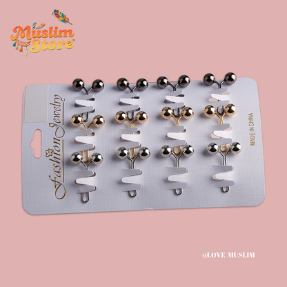 Cross-border B2B wholesale, headscarf pins, convenient accessories, multi-color, clothing accessories, women's simple, U-shaped pearl pins, fixing clips, Muslim pins