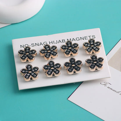 Cross-border B2B wholesale, headscarf magnetic buckle, resin material inlaid with diamonds, versatile clothing, commuter headscarf fixed buckle, simple and elegant, exquisite scarf silk scarf buckle, Muslim magnetic buckle